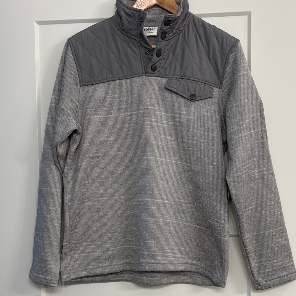 Lucky Brand Charcoal Quilted Crewneck Sweater